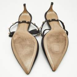 Valentino Black Leather Rockstud Mules Size 40.5