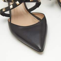 Valentino Black Leather Rockstud Mules Size 40.5