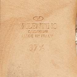Valentino Gold  Leather Rockstud Ankle Strap Sandals 37.5