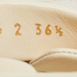 Pre Owned Valentino Cream Leather Rockstud Flat Sandals Size 36.5