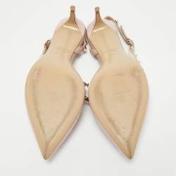Valentino Pink Leather Rockstud Slingback Pumps Size 39