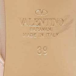 Valentino Pink Leather Rockstud Slingback Pumps Size 39