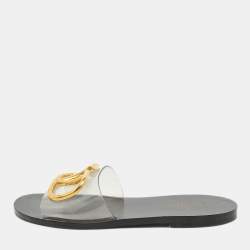 Valentino Transparent PVC VLogo Slide Sandals Size 36