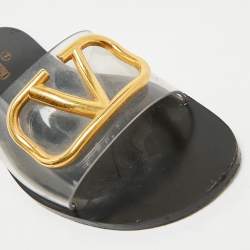 Valentino Transparent PVC VLogo Slide Sandals Size 36
