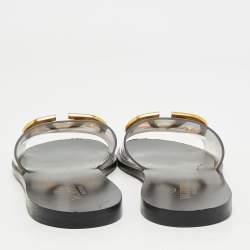Valentino Transparent PVC VLogo Slide Sandals Size 36