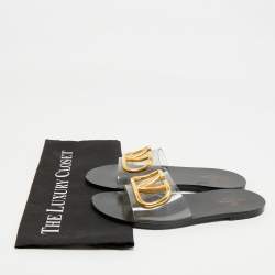 Valentino Transparent PVC VLogo Slide Sandals Size 36