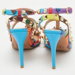 Valentino Multicolor Leather Rockstud Caged Pumps Size 36