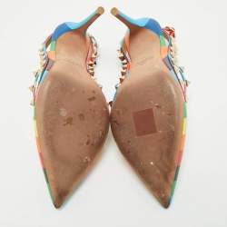 Valentino Multicolor Leather Rockstud Caged Pumps Size 36