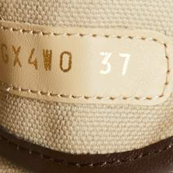 Pre Owned Valentino Brown/Beige Canvas Toile Iconographe Totaloop Low-Top Sneakers Size 37