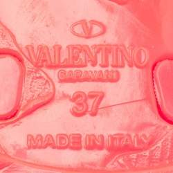 Valentino Red Jelly Bow Accents Slide Flats Size 37