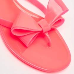 Valentino Red Jelly Bow Accents Slide Flats Size 37