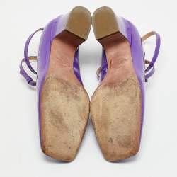 Valentino Purple Patent Leather Tan-Go Block Heel Pumps Size 39.5