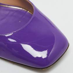 Valentino Purple Patent Leather Tan-Go Block Heel Pumps Size 39.5