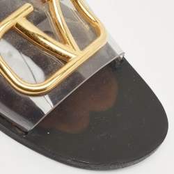 Valentino Transparent PVC VLogo Slide Flats  Size 38.5