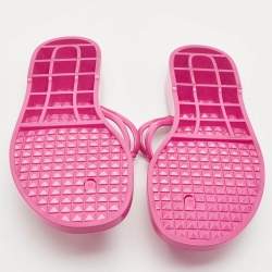 Valentino Pink Jelly Vlogo Thong Flat Sandals Size 37