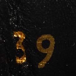 Pre Owned Valentino Black/White Leather VLTN Open Rockstud Low Top Sneakers Size 39