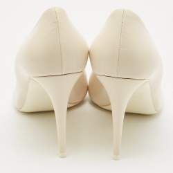 Pre Owned Valentino Cream/Black Patent Leather Rockstud Alcove Pumps Size 41