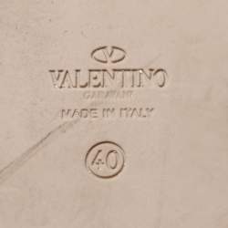 Pre Owned Valentino White Lace Espadrille Flats Size 40