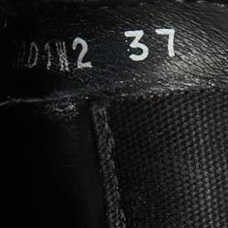 Pre Owned Valentino Black Leather Rockstud Low Top Sneakers Size 37