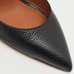 مملوكة مسبقًا Valentino Black Leather C-Rockee Fringe Ankle Strap Sandals Size 35