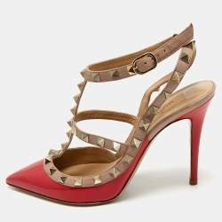 Valentino Metallic Bronze Leather Rockstud D'orsay Slingback