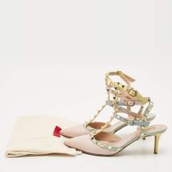 Pre Owned Valentino Multicolor Leather Rockstud Pumps Size 39