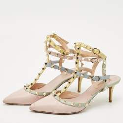 Pre Owned Valentino Multicolor Leather Rockstud Pumps Size 39