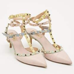 Pre Owned Valentino Multicolor Leather Rockstud Pumps Size 39