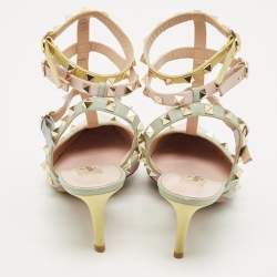 Pre Owned Valentino Multicolor Leather Rockstud Pumps Size 39