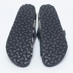 Pre Owned Valentino x Birkenstock Multicolor Camouflage Leather Arizona Slide Sandals Size 37