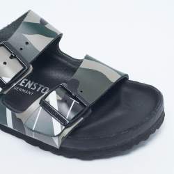 Pre Owned Valentino x Birkenstock Multicolor Camouflage Leather Arizona Slide Sandals Size 37