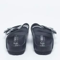 Pre Owned Valentino x Birkenstock Multicolor Camouflage Leather Arizona Slide Sandals Size 37