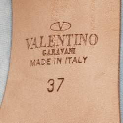 Pre Owned Valentino Light Blue PVC and Velvet Dollybow Pumps Size 37