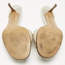 Pre Owned Valentino Gold Leather VLogo Crystals Slide Sandals Size 36.5