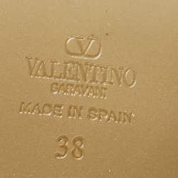 Pre Owned Valentino Ivory Leather Summerblocks Platform Mules Size 38