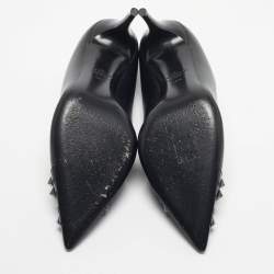 Pre Owned Valentino Black Leather Rockstud Alcove Pumps Size 41