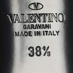 Pre Owned Valentino Black Leather Rockstud Alcove Pumps Size 41