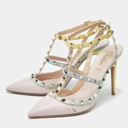 Pre Owned Valentino Multicolor Leather Rockstud Pumps Size 40