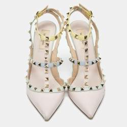 Pre Owned Valentino Multicolor Leather Rockstud Pumps Size 40