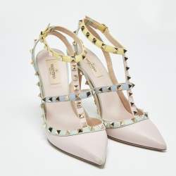 Pre Owned Valentino Multicolor Leather Rockstud Pumps Size 40