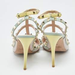 Pre Owned Valentino Multicolor Leather Rockstud Pumps Size 40