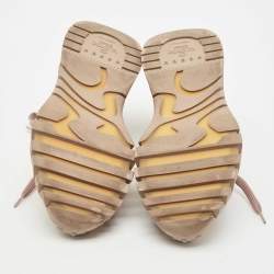 Pre Owned Valentino Two Tone  Camo Print Canvas and Leather Rockrunner Sneakers Size 38