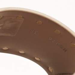 Pre Owned Valentino Dusty Pink Rubber Rockstud Slides Size 38