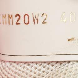 Pre Owned Valentino White/Pink Leather Rockstud Sneakers Size 40.5