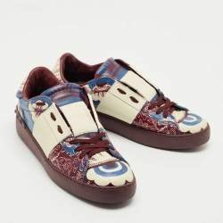 Pre Owned Valentino Multicolor Leather VL7N Lace Up Sneakers Size 40