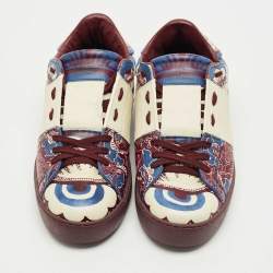 Pre Owned Valentino Multicolor Leather VL7N Lace Up Sneakers Size 40