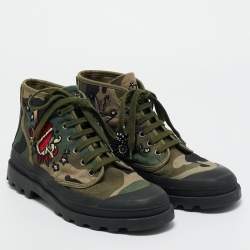 Pre Owned Valentino Multicolor Camouflage Canvas High Top Sneakers Size 41
