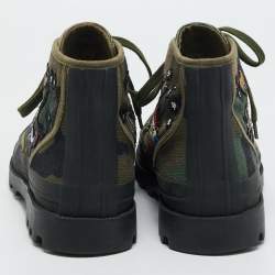 Pre Owned Valentino Multicolor Camouflage Canvas High Top Sneakers Size 41