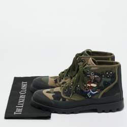 Pre Owned Valentino Multicolor Camouflage Canvas High Top Sneakers Size 41