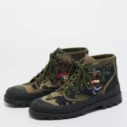 Pre Owned Valentino Multicolor Camouflage Canvas High Top Sneakers Size 41